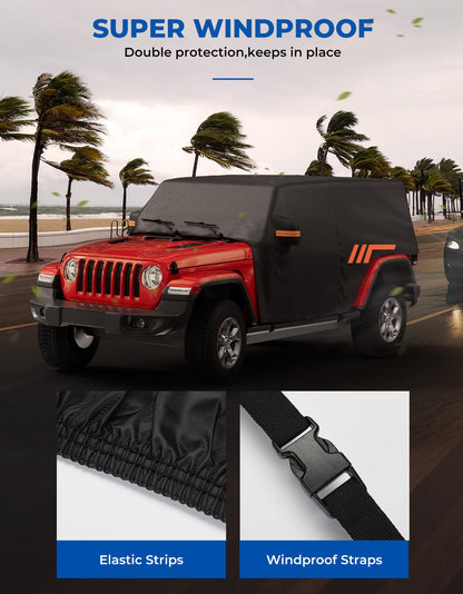 Waterproof Cab Cover for 2007-2026 Jeep Wrangler 4-Door - All-Weather Protection