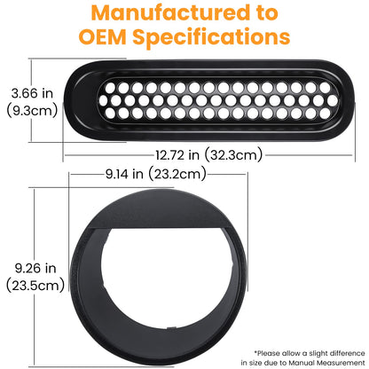 Matte Black Grille & Headlight Trim Set for Jeep Wrangler JK 2007-2018