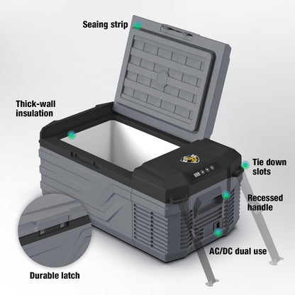 12V 16Qt Electric Cooler/Freezer - -4℉~68℉, Portable for Camping/Truck/RV