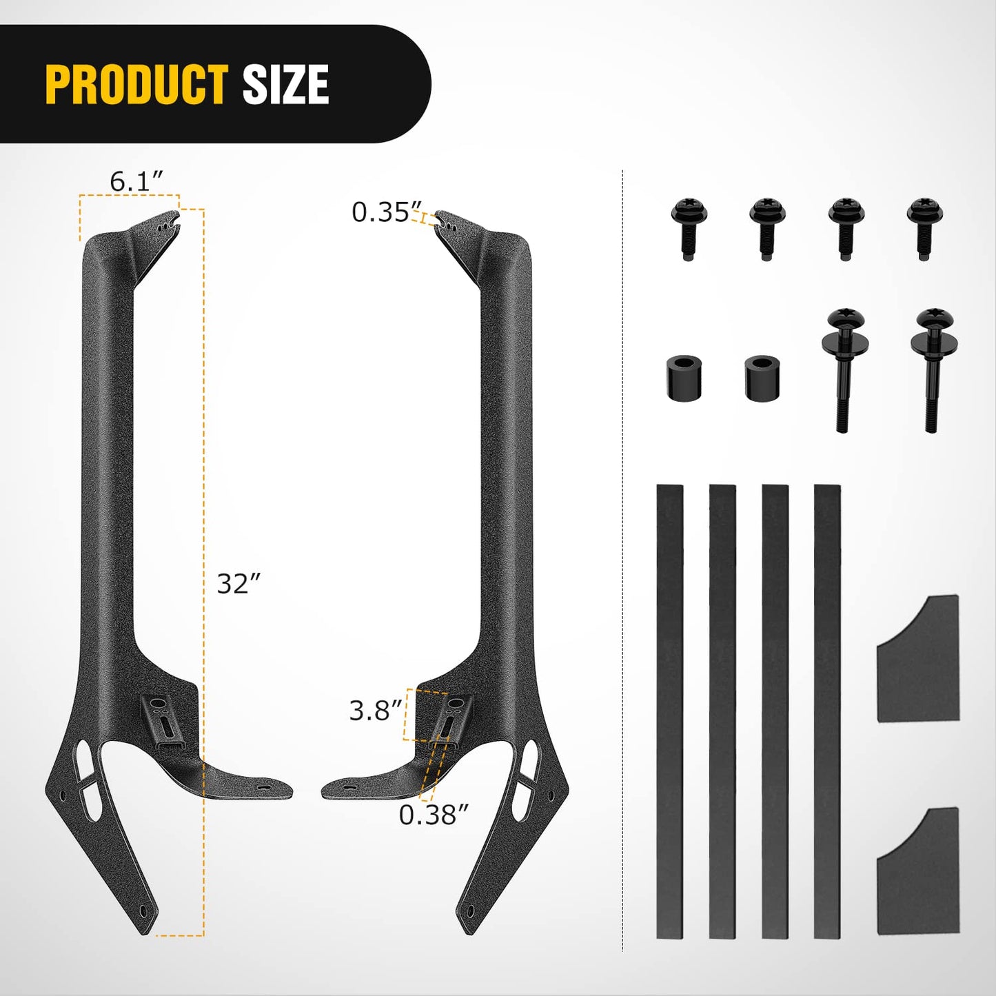 A-Pillar Mount for 52" Light Bar - Compatible with 2018-2022 Jeep JL & Gladiator JT (Black)