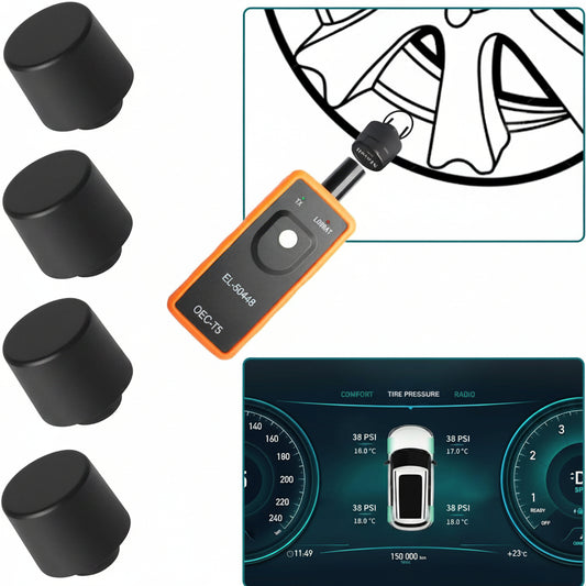 4-PCS Gen 2 TPMS Sensor Kit with Relearn Tool for Chevy/GMC/Buick/Cadillac - External Type
