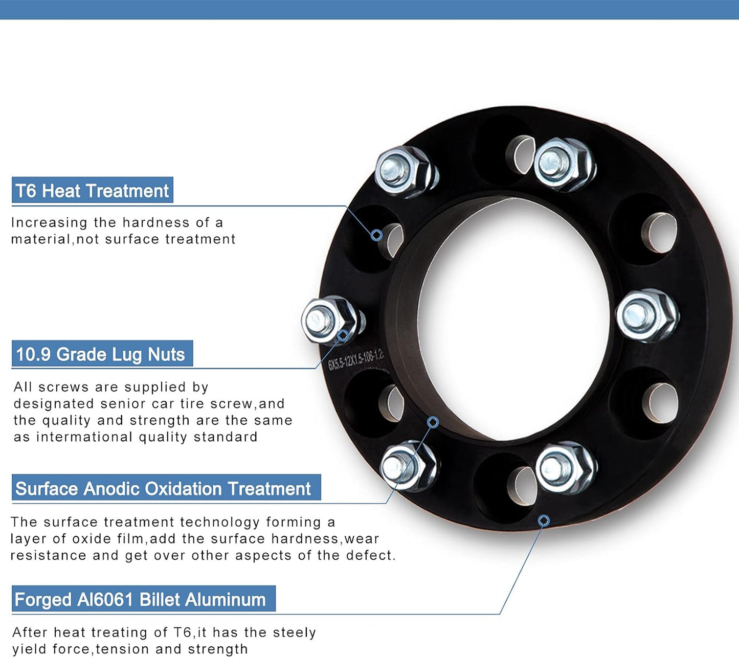 1.5" Hubcentric Wheel Spacers (2-PCS) 6x139.7 for Chevy Silverado 1500, Suburban, Tahoe - M14x1.5 Studs