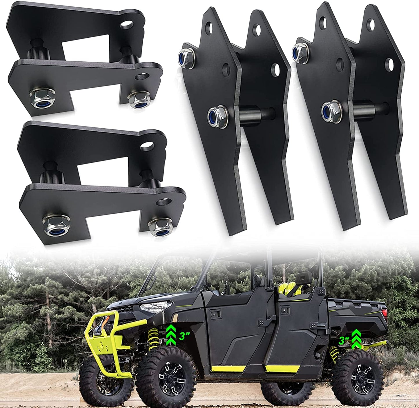 UTV Ranger Lift Kit - 3" Ranger Front & Rear Bracket Lift Kit