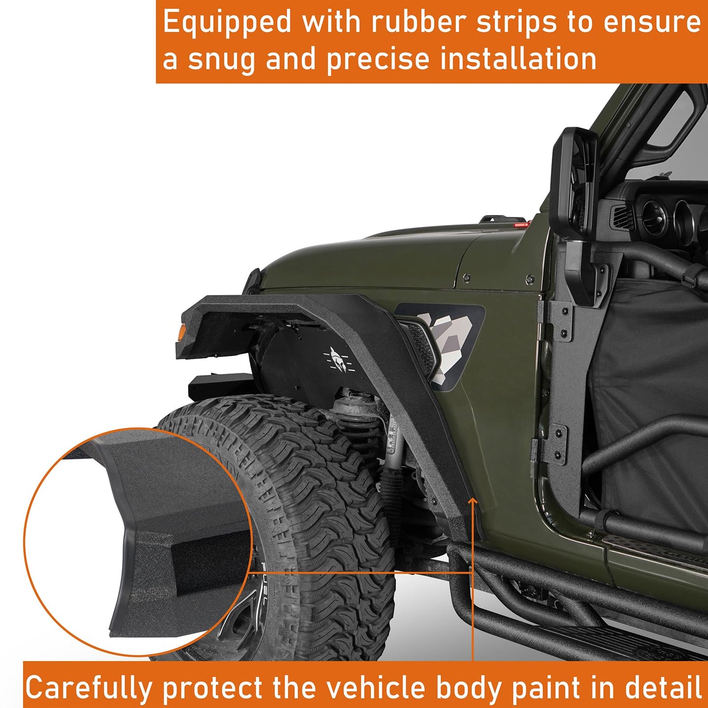 Jeep Wrangler JL/JT Front Fender Flares, 11.2" Wide