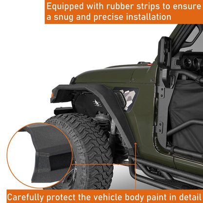 Jeep Wrangler JL/JT Front Fender Flares, 11.2" Wide