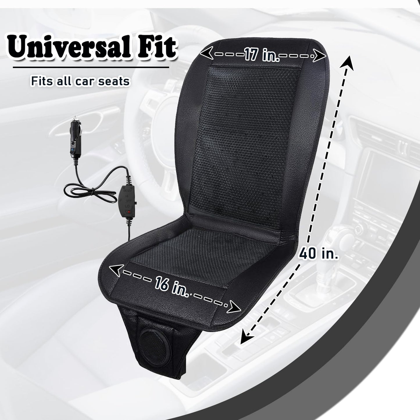 Cooling Car Seat Cushion - Black, Adjustable Temperature