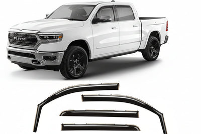 In-Channel Rain Guards (4-PCS) for 2019-2026 Ram 1500 Crew Cab (New Body) - Window Deflectors, 619006LP