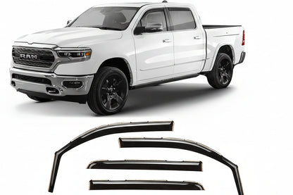 In-Channel Rain Guards (4-PCS) for 2019-2026 Ram 1500 Crew Cab (New Body) - Window Deflectors, 619006LP
