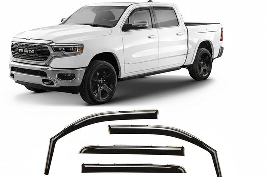 In-Channel Rain Guards (4-PCS) for 2019-2026 Ram 1500 Crew Cab (New Body) - Window Deflectors, 619006LP