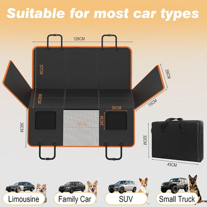 450 lb Back Seat Extender with Hard Bottom - Waterproof Non-Slip, 45% More Space for Cars/SUVs/Trucks