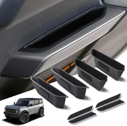 4-PCS Door Handle Storage Box for 2021-2025 Ford Bronco 4-Door (Black)