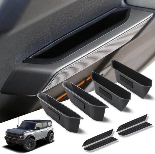 4-PCS Door Handle Storage Box for 2021-2025 Ford Bronco 4-Door (Black)