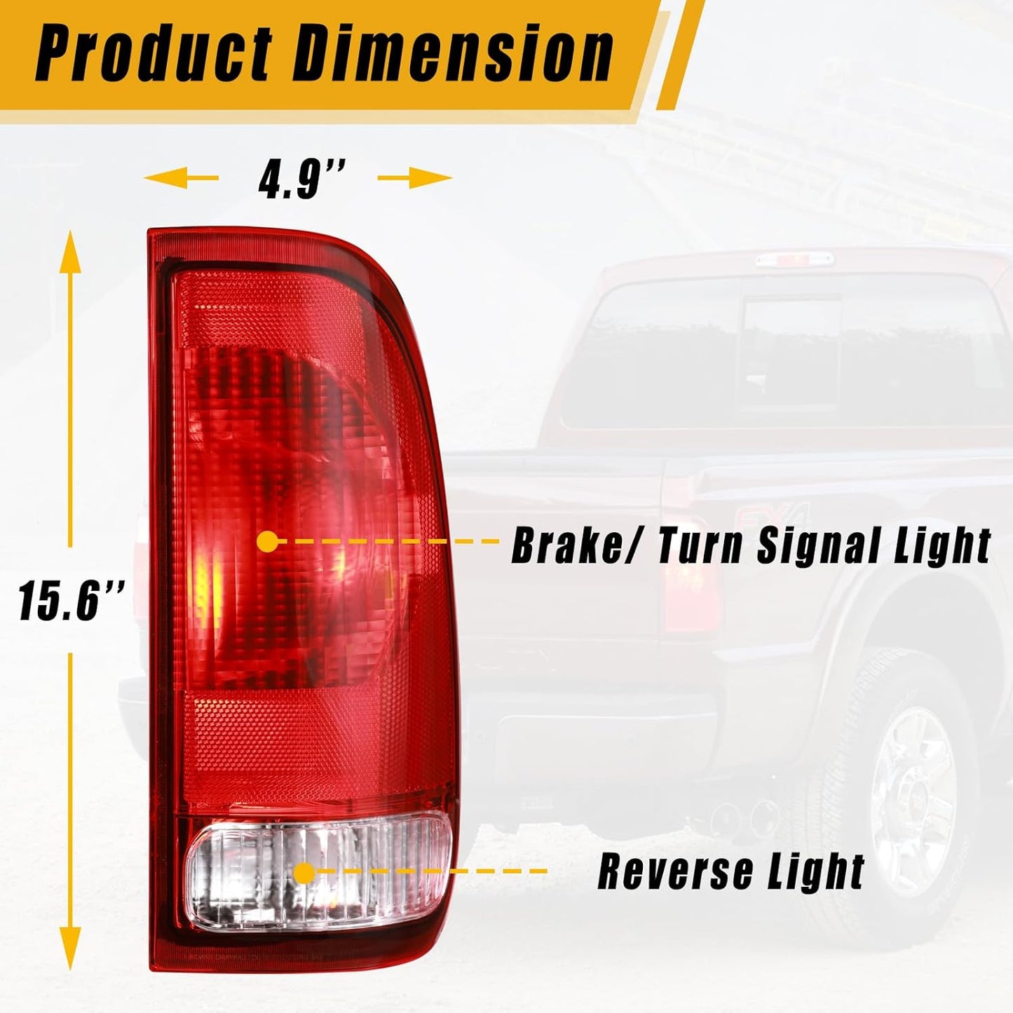 Boine Tail Light Compatible With 1997-2003 Ford F150 1999-2007 F250 F350 F450 F550 Super Duty Driver and Passenger Side Rear Light Brake Lamps