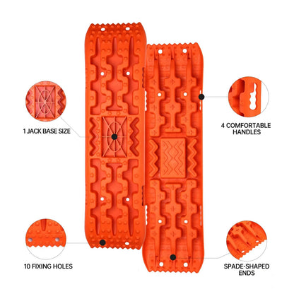 Off-Road Traction Boards with Jack Base - Heavy-Duty Recovery Tracks for 4x4/SUV/Truck (Large)