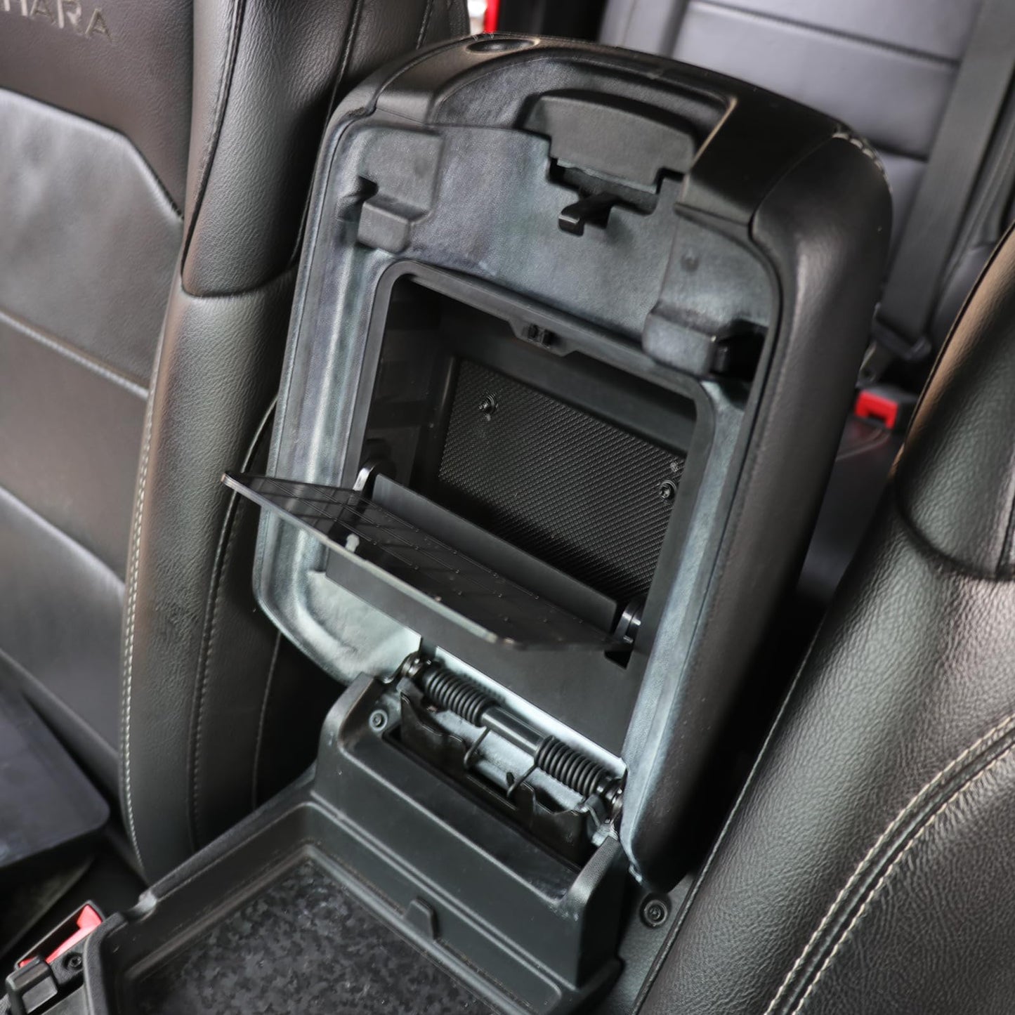 Center Console Hidden Storage Box for 2018-2026 Jeep Wrangler JL & Gladiator JT - One-Touch Access, Black