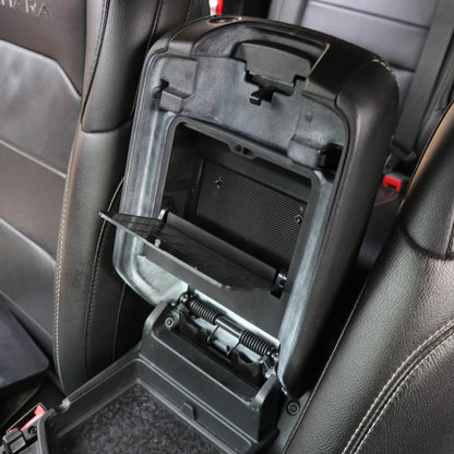 Center Console Hidden Storage Box for 2018-2026 Jeep Wrangler JL & Gladiator JT - One-Touch Access, Black