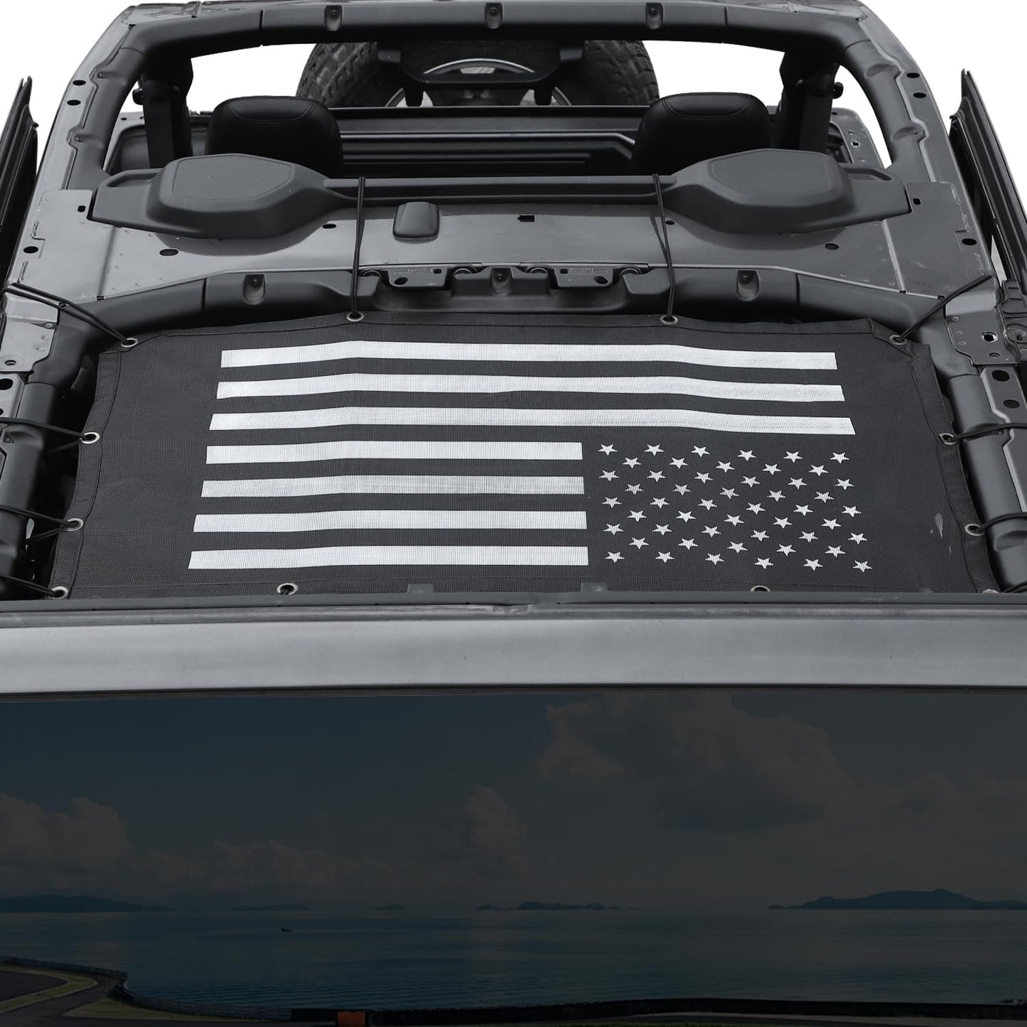American Flag Bikini Mesh Sunshade for 2018-2023 Jeep Wrangler JL & Gladiator JT