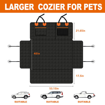 Waterproof Dog Cargo Liner - Large Universal Fit w/Bumper Flap, Non-Slip Scratchproof for SUV/Sedan/Van (Black)