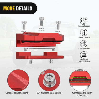 2-PCS No-Drill Adjustable A-Pillar Light Bar Mounts for Truck/SUV (Red)