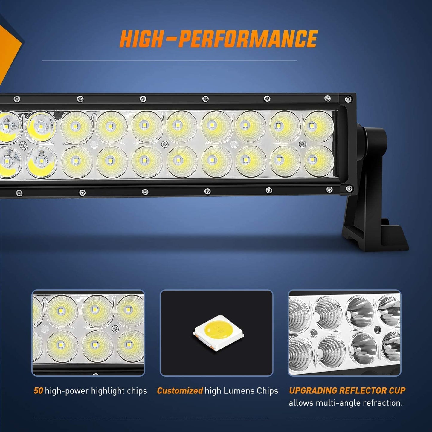 52" LED Light Bar & 4" Spot Pods Combo with Mount for 2007-2017 Jeep Wrangler JK