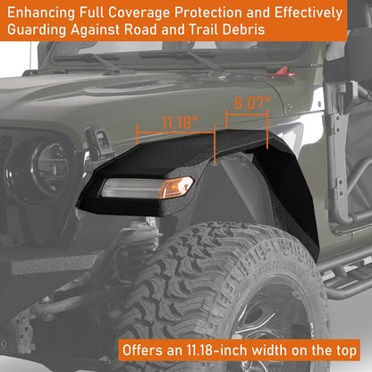Jeep Wrangler JL/JT Front Fender Flares, 11.2" Wide