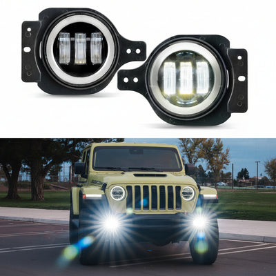 300% Brighter LED Fog Lights for 2018-2025 Jeep JL & Gladiator JT - DOT, Plug & Play