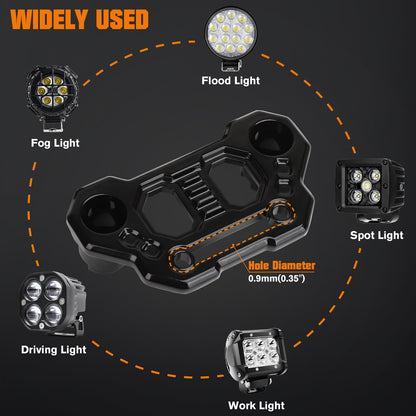 Hood & A-Pillar Light Mounts for 2018-2025 Jeep Wrangler JL & Gladiator JT