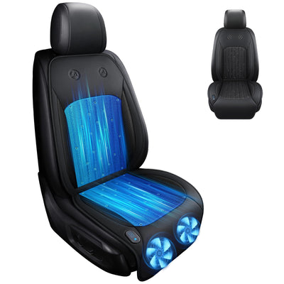 Ventilated Car Seat Cover with Dual Turbo Fans, 3-Speed Cooling Cushion