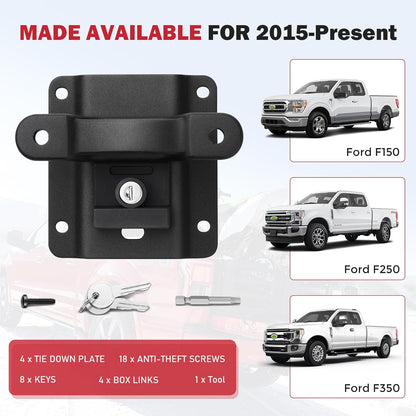 4PCS Tie Down Anchors fit for Ford F150 F250 F350 &Raptor (Include Lightning) 2015-2025 2026 Truck Bed Tie Downs Replacement for Boxlink Bed Tie Downs# FL3Z-99000A64-B Automotive Accessories