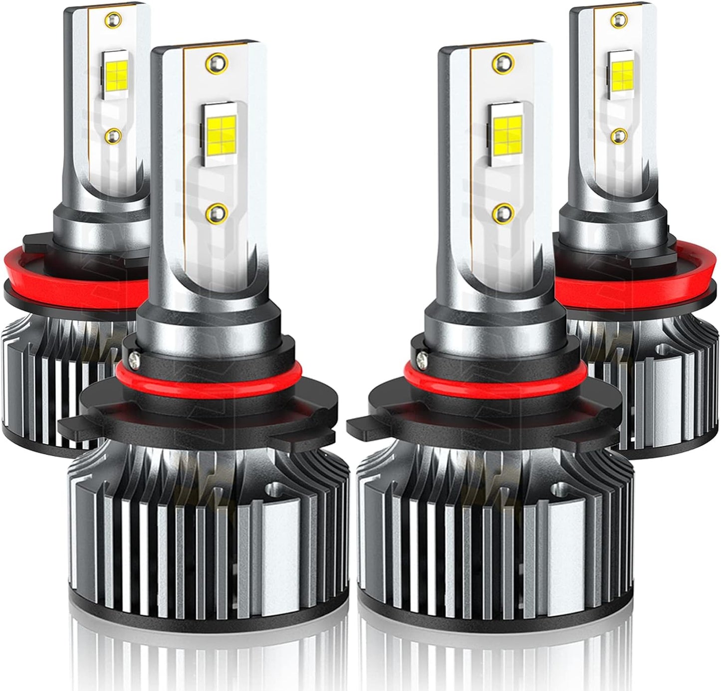 Compatible For Dodge RAM 1500 2500 3500 High and Low Beams Light Bulbs 2009 2010 2011 2012 2013 2014 2015 2016 2017 2018 2019 2020 2021 2022 2023, 6500K White, 500% Brightness, Plug n Play, Pack of 4