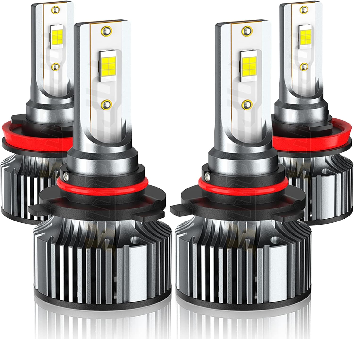 Compatible For Dodge RAM 1500 2500 3500 High and Low Beams Light Bulbs 2009 2010 2011 2012 2013 2014 2015 2016 2017 2018 2019 2020 2021 2022 2023, 6500K White, 500% Brightness, Plug n Play, Pack of 4