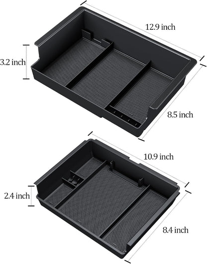 2-PCS Center Console Armrest Tray for 2014-2018 Chevy/GMC HD (Full Console/Bucket Seats Only)