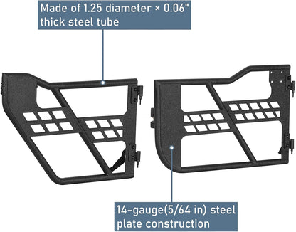 Tubular Half Doors (4-PCS) for 2018-2025 Jeep Wrangler JL & 2020-2025 Gladiator JT - Excludes 2026+ Models