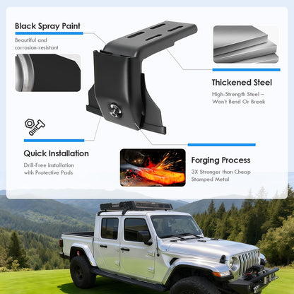Gutter Mount Roof Rack Brackets for Jeep Wrangler, Gladiator & Cherokee XJ (2007-2024/1984-2001)