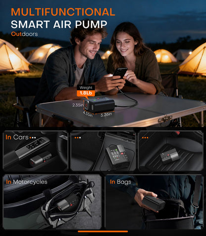 3X Faster 160PSI Tire Inflator - 48LPM, 10400mAh, APP Control for Trucks/SUVs/RVs