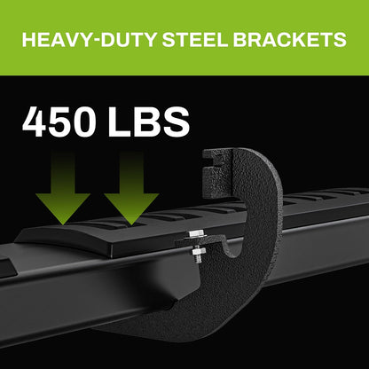 Running Boards Compatible with 2015-2025 Ford F-150 SuperCrew Cab & 2017-2024 Ford F-250 F-350 Super Duty Crew Cab, 6 inches Black Textured Aluminum Side Steps Nerf Bars, f150 Running Boards