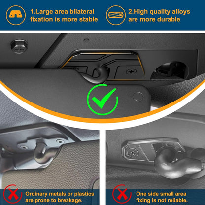 Sun Visor Repair Kit (2-Pack) for 2018-2023 Jeep Wrangler JL & Gladiator - Aluminum Clips (Black)