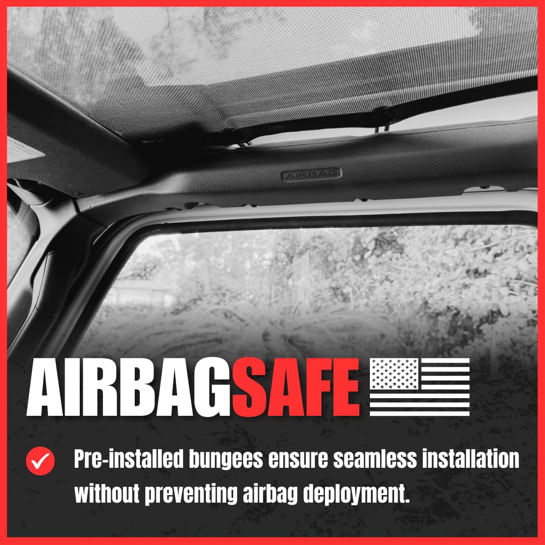 USA Made Red Sunshade Top for 2018-2026 Jeep Wrangler JLU - 10-Year Warranty