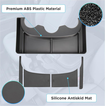 Front Cup Holder Storage Tray for 2013-2024 Ram 1500/Classic & 2500/3500 - Fits 3-Cup Jump Seat