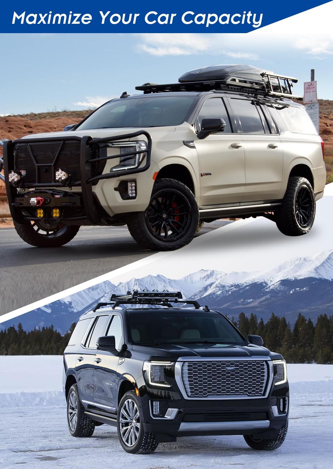 Roof Racks Cross Bars Fit for 2021-2024 Chevrolet Tahoe and Suburban, Yukon and Yukon XL - OHMU