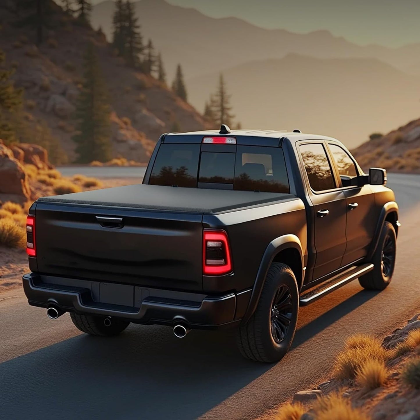 Soft Tri-Fold Truck Bed Tonneau Cover Fit for Dodge Ram 1500 2009-2025 (Incl. Classic & New) 5.7 ft Bed Without Rambox