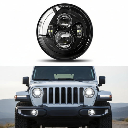 7" Round LED Projector Headlights - Compatible with Jeep Wrangler & More