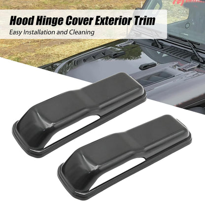 Jeep Wrangler JL JT Hood Hinge Cover Trim Kit, Black