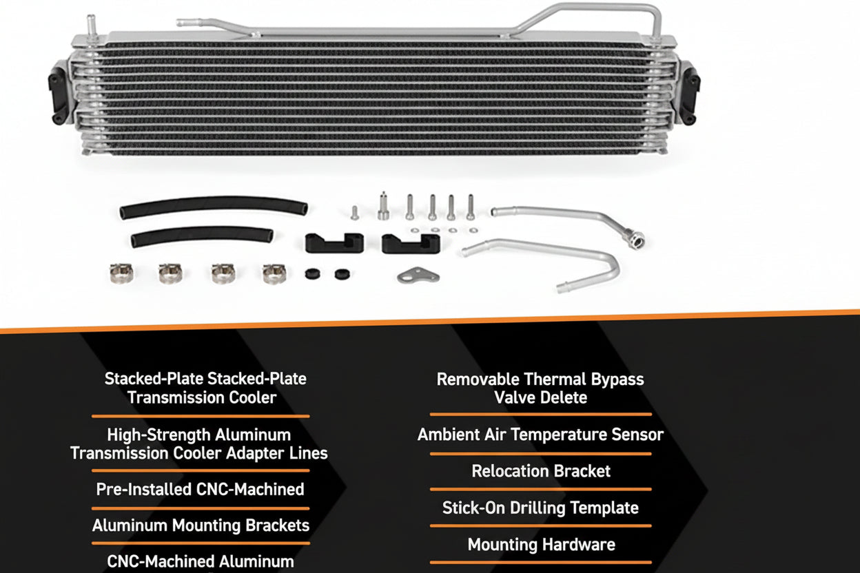 Transmission Cooler for 2014-2018 Chevy Silverado (MMTC-K2-14) - Silver