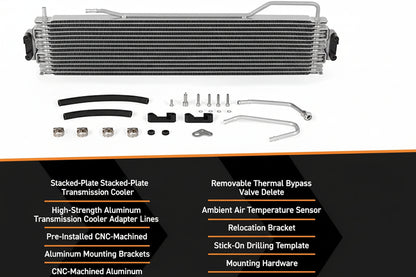 Transmission Cooler for 2014-2018 Chevy Silverado (MMTC-K2-14) - Silver