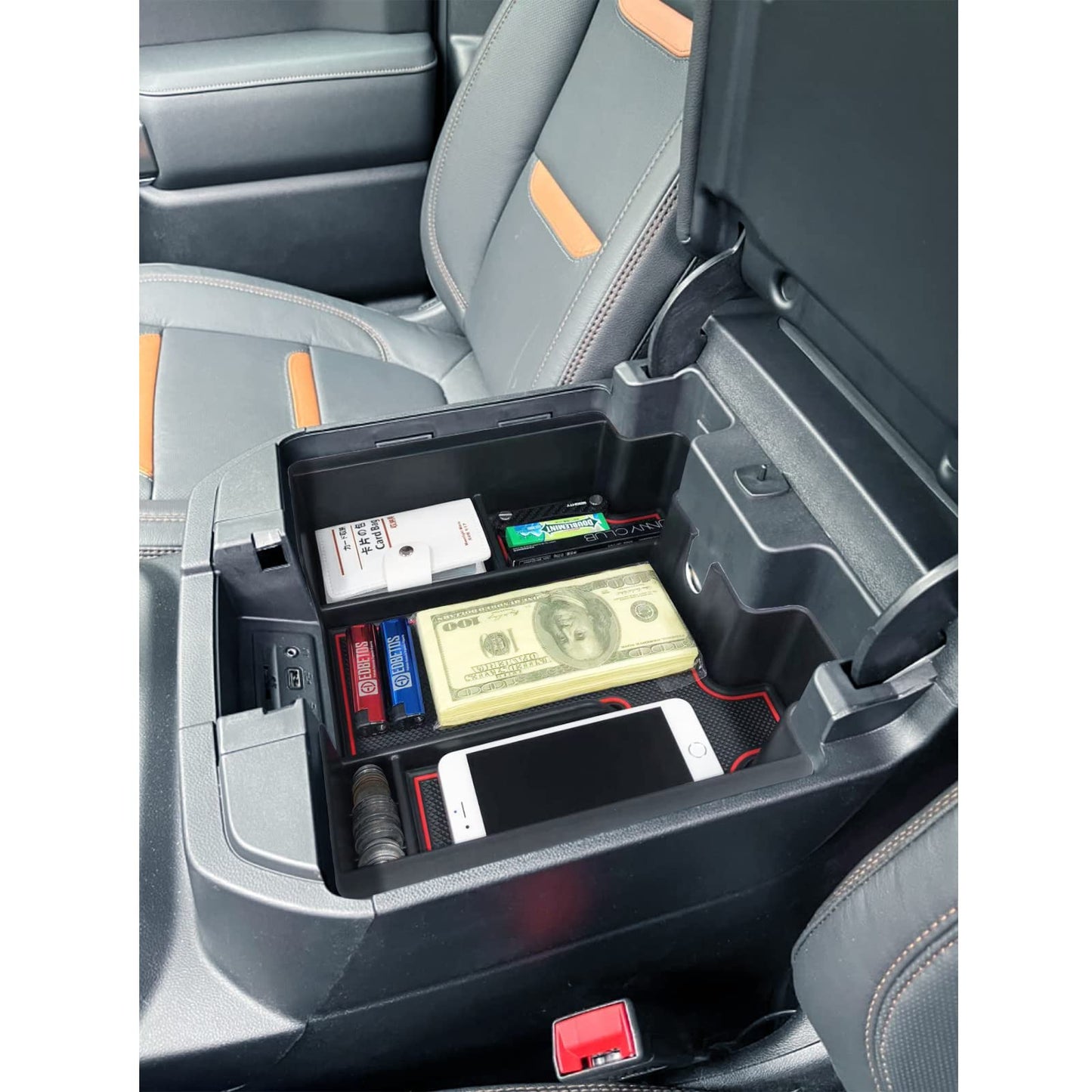 Center Console Organizer Tray for 2019-2023 Chevy/GMC 1500 & HD (Full Console/Bucket Seats Only) - Black