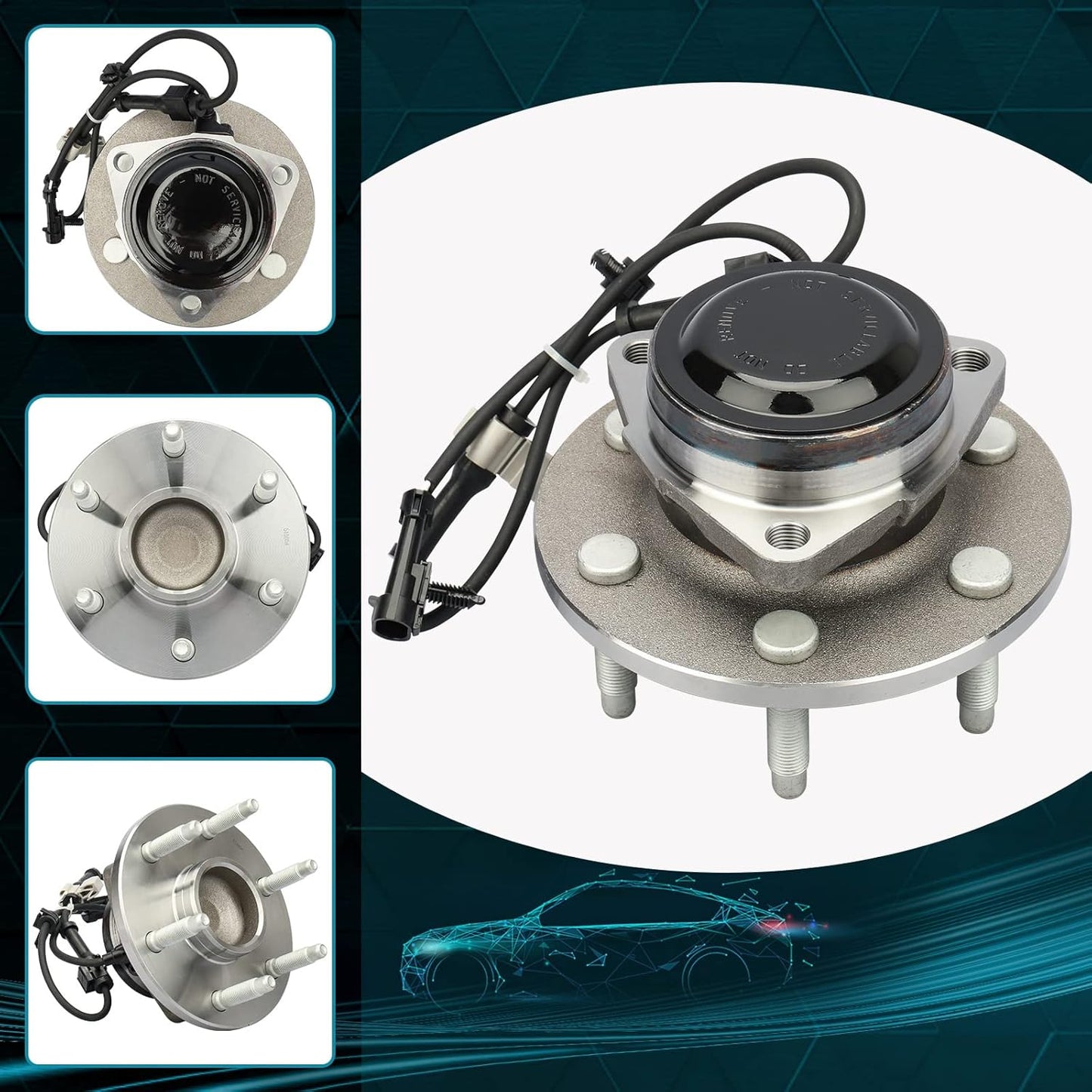 2WD Front Wheel Hub Assembly for 1999-2006 GM 1500 6-Lug Trucks/SUVs - 515054, w/ABS (1-PCS)