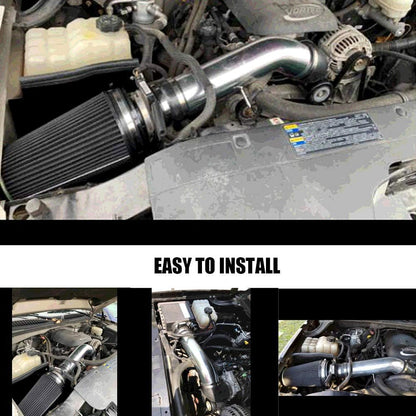 4" Cold Air Intake with Shield for 1999-2006 Chevy/GMC V8 4.8L-6.0L Silverado 1500/2500/3500 (Black)