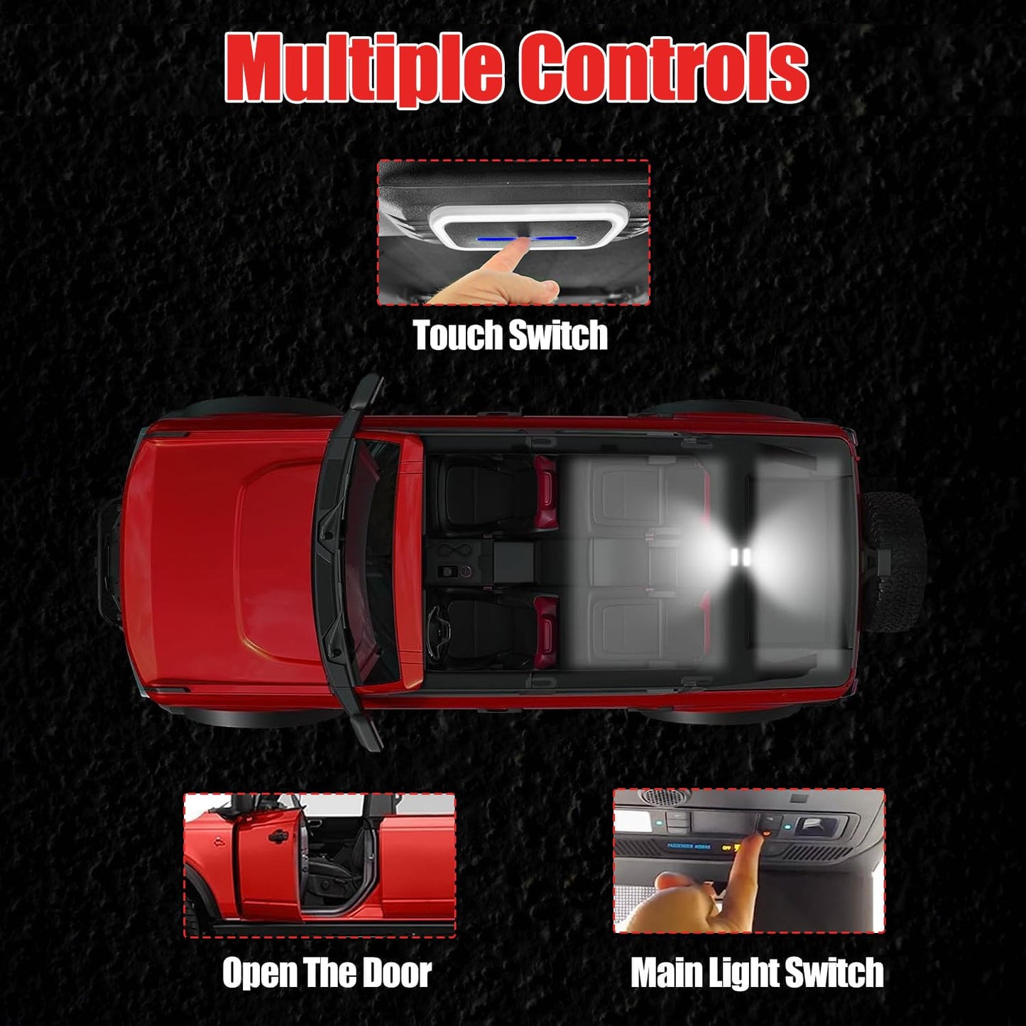 Bronco 4-Door Rear Ceiling LED Reading Lights