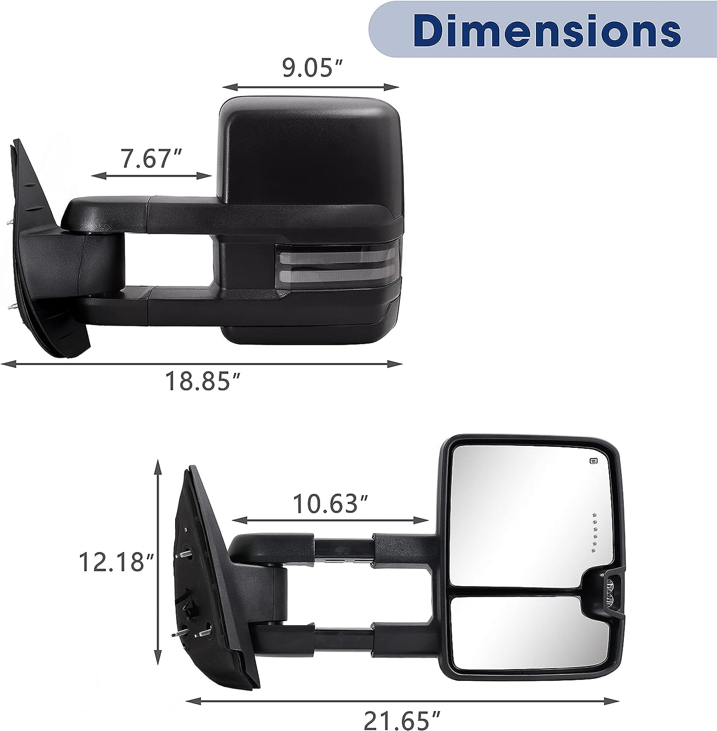 Towing Mirror for Silverado Sierra for 2007-2013 Chevy Silverado GMC Sierra